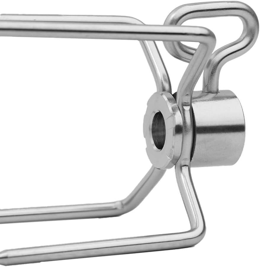 SANTOS Edelstahl Doppel-Fleischklammer & Fleischklammern Paket - für Drehspiesse mit Ø8-10mm -1x Vie