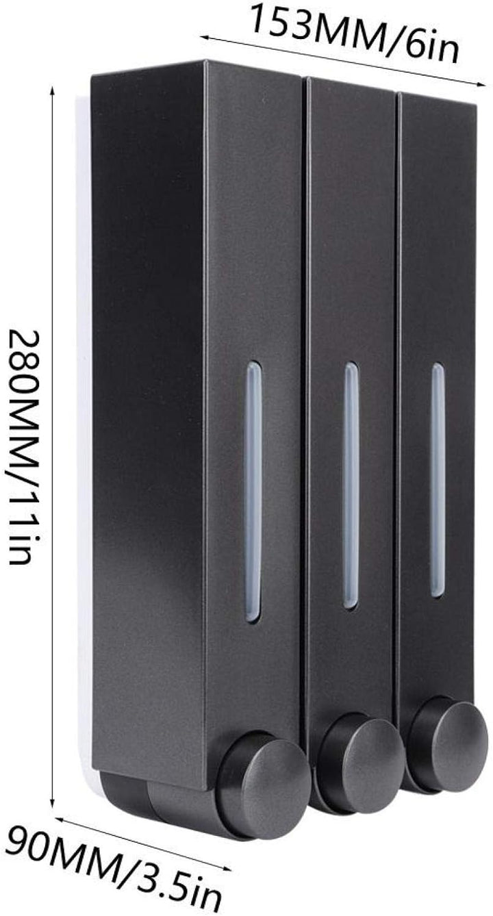 3 Seifenspender, Manueller Seifenspender Wandbefestigung, 3 x 420ml Shampoo Duschgel Conditioner Spe