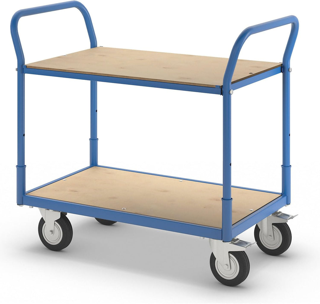 eurokraft | Tischwagen Flex | Tragfähigkeit 200 kg | 2 Etagen
