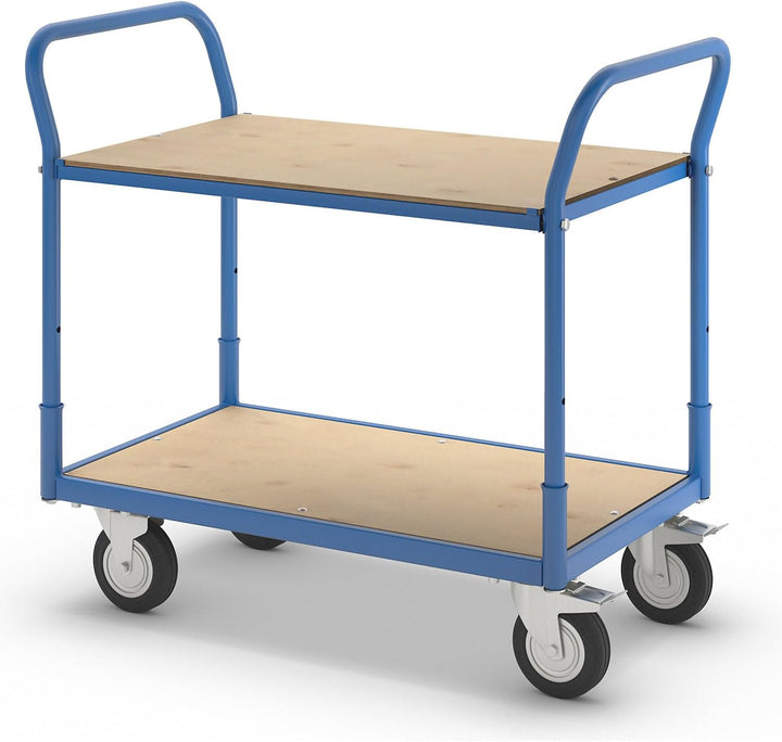 eurokraft | Tischwagen Flex | Tragfähigkeit 200 kg | 2 Etagen
