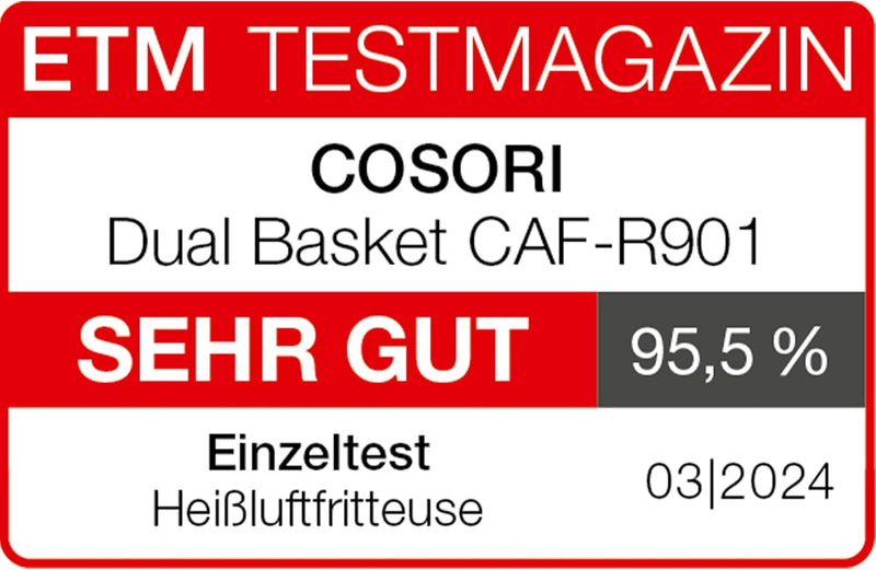 COSORI Heissluftfritteuse 2 Kammern Airfryer, 8-in-1 Dual Zone Air Fryer XXL 8,5 L, Heissluftfritteu