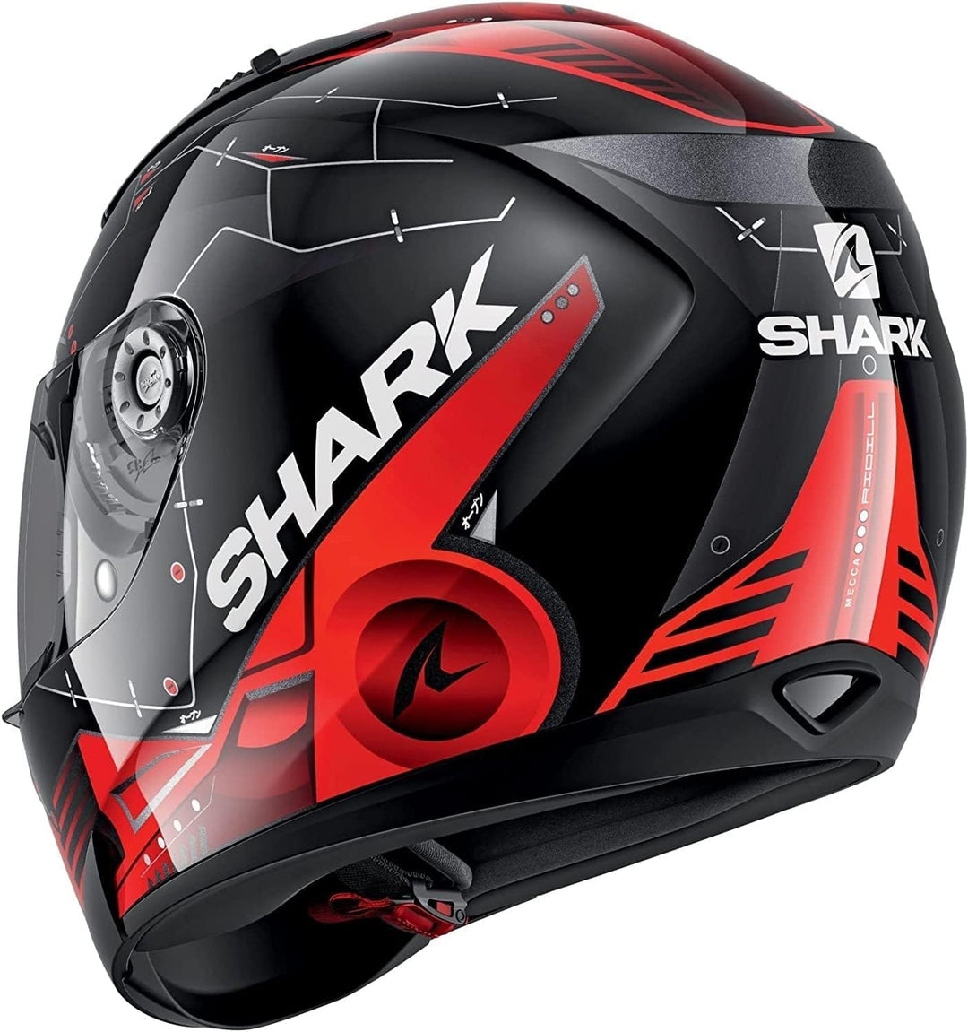 Shark Integralhelm RIDILL MECCA HE0537 KRS schwarz rot Sonnenblende Motorradhelm Schwarz/Rot XS, Sch