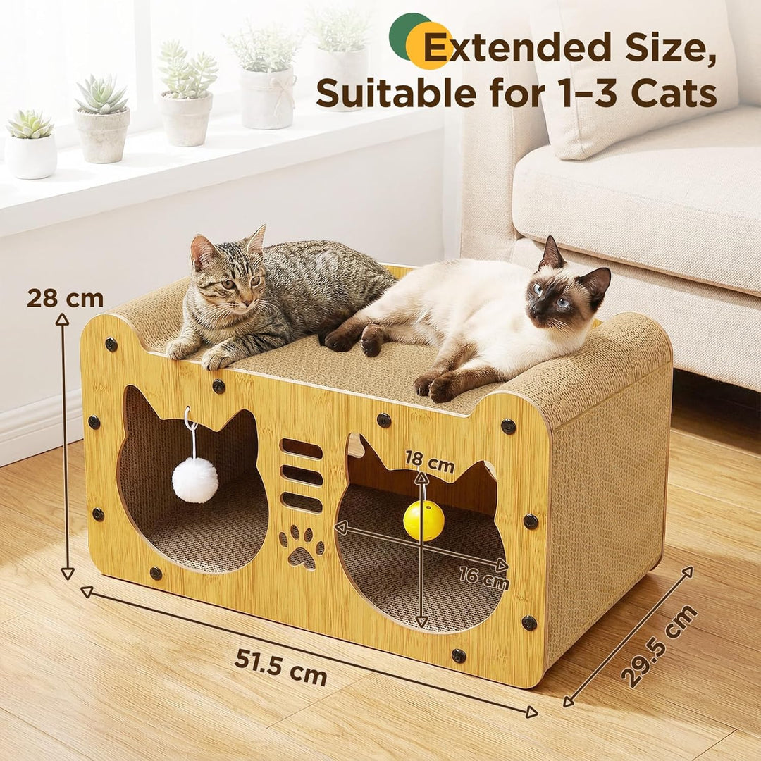 Gimars 51.5cm Kratzbrett Katzenhaus aus Pappe für Katzen, für Wohnungskatzen zum Kratzen und als Möb