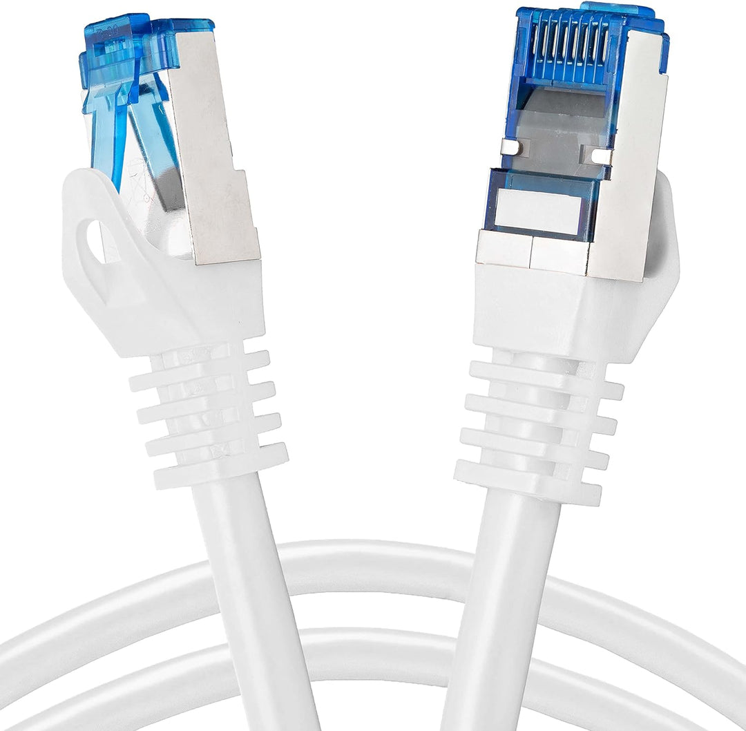BIGtec - 5 Stück - 7,5m CAT.7 Gigabit Patchkabel Netzwerkkabel weiss Kupferkabel Patch Ethernt LAN D