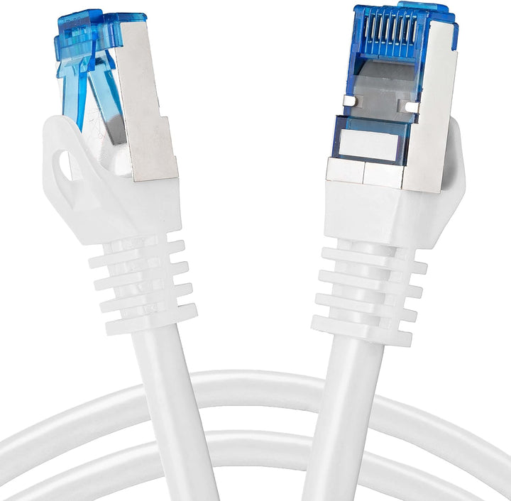 BIGtec - 5 Stück - 7,5m CAT.7 Gigabit Patchkabel Netzwerkkabel weiss Kupferkabel Patch Ethernt LAN D