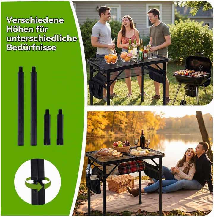 Campingtisch Klappbar Klapptisch Tragbarer Picknicktisch Leicht Beistelltisch Camping Folding Table
