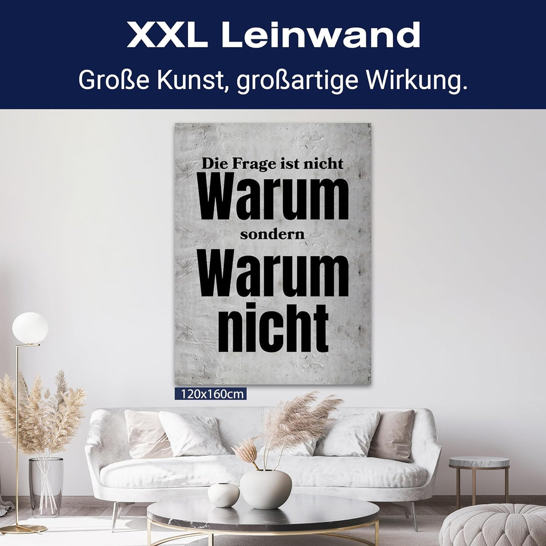 wandmotiv24 Leinwandbild Motivation, 60x45cm, Hochformat, Warum Nicht, Deko, Bilder auf Leinwand, Wa
