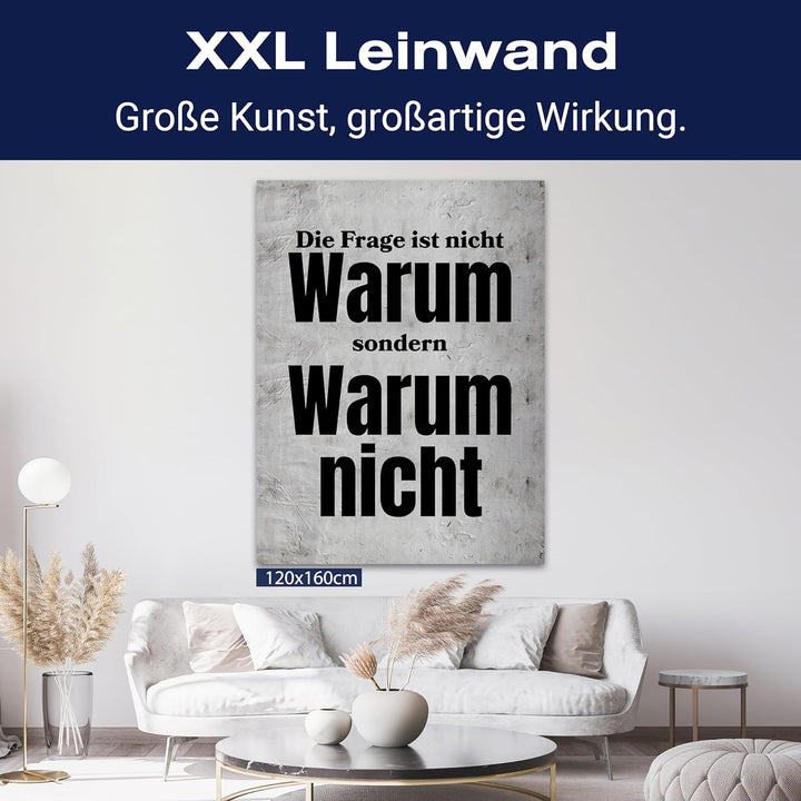 wandmotiv24 Leinwandbild Motivation, 60x45cm, Hochformat, Warum Nicht, Deko, Bilder auf Leinwand, Wa