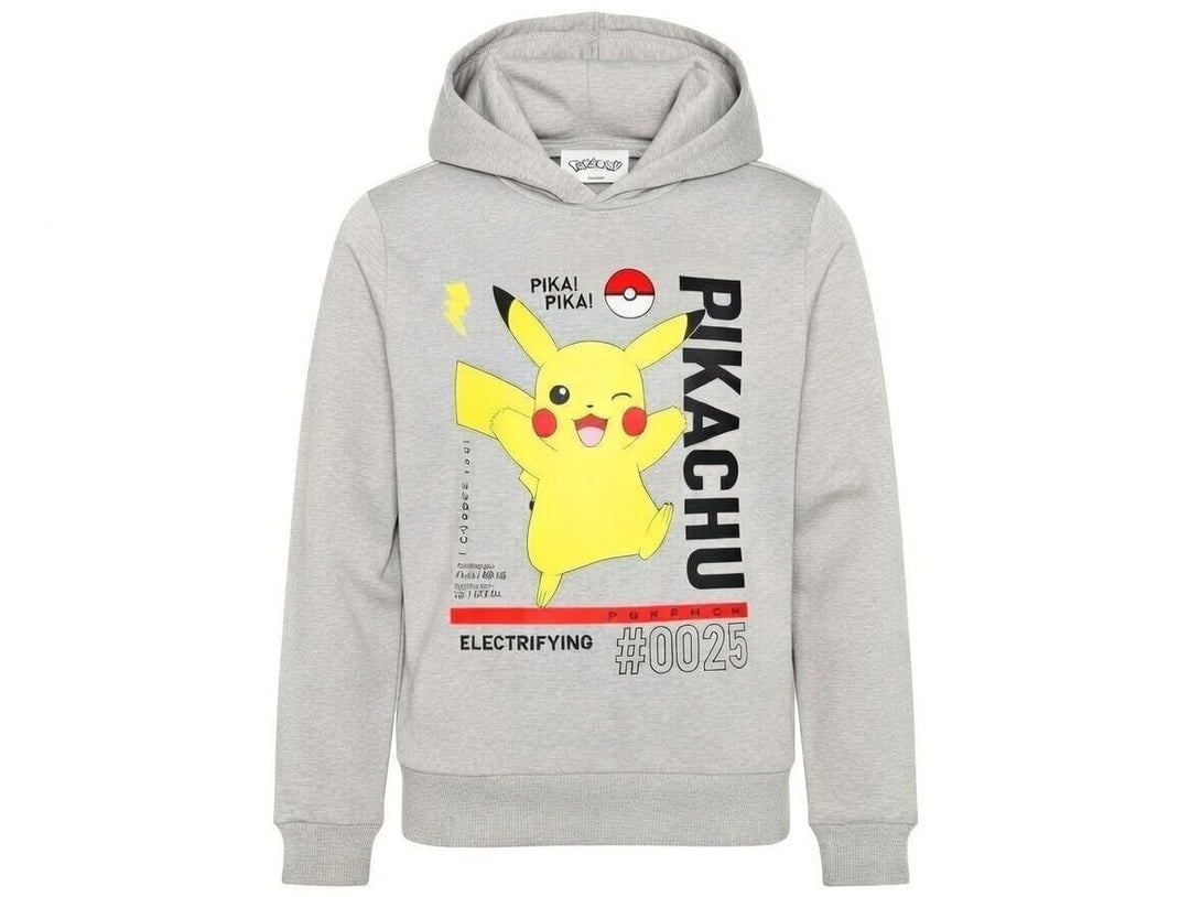 Pokemon Kapuenpullover Pullover Hoody Hoodi Junge Mädchen Design Pikachu 116 Grau-gelb, 116 Grau-gel