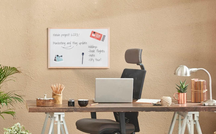 Bi-Office Budget Whiteboard mit Holzrahmen, magnetisch, 5 Grössen wählbar, 90 x 60 cm 90x60 cm Singl