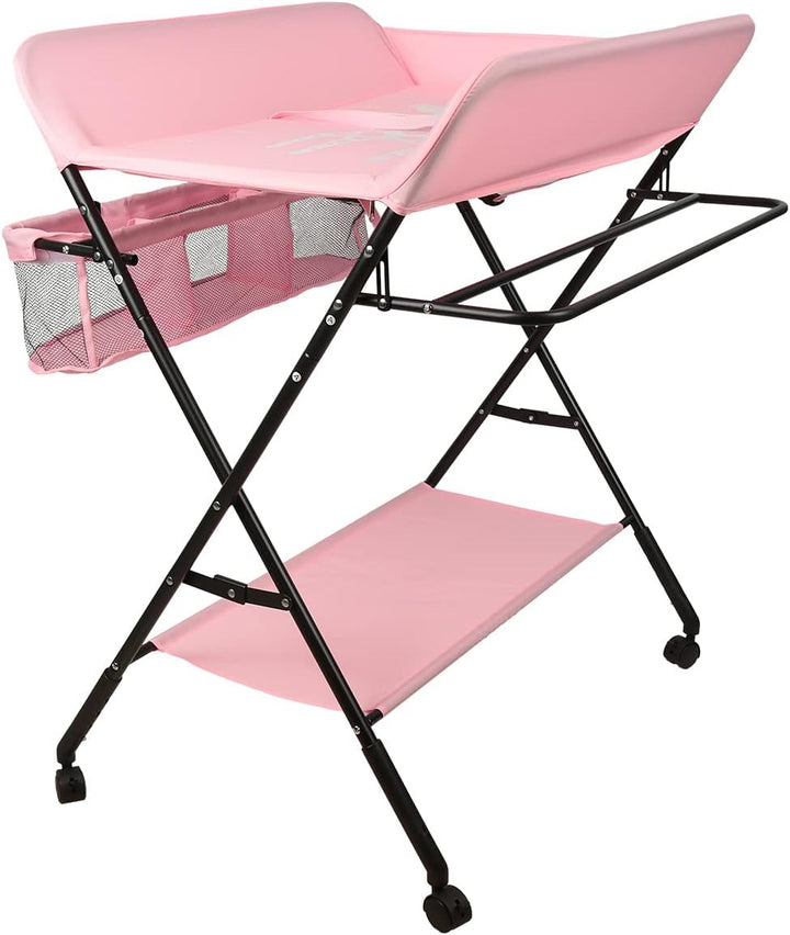 Kedia Baby Wickeltisch, Multifunktions-Wickelkommode, Babypflegetisch, Mobiler Wickeltisch mit Ablag