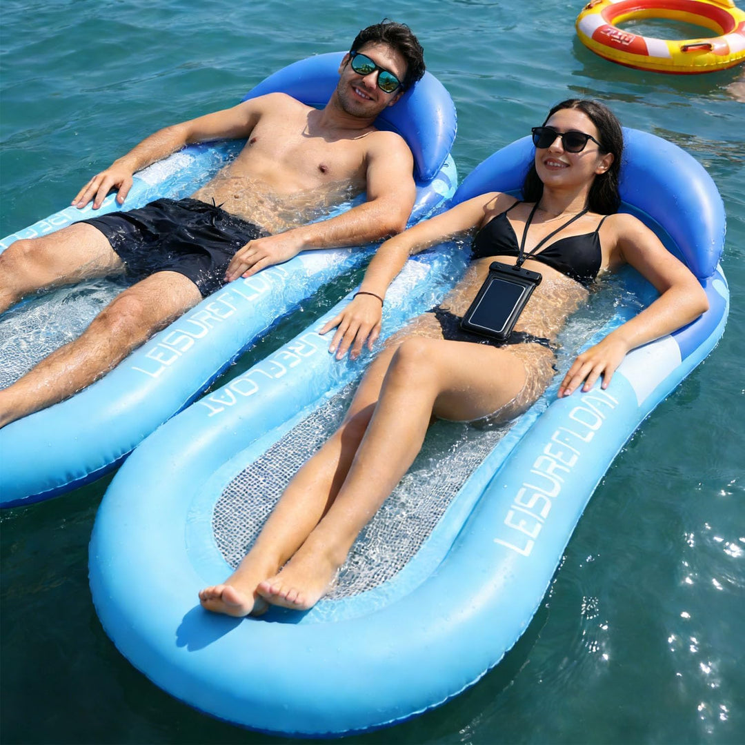 Luftmatratze Wasser,Luftmatratze Pool mit Netz 2 in 1,Wasserhängematte mit Netz Tragbare,Aufblasbare