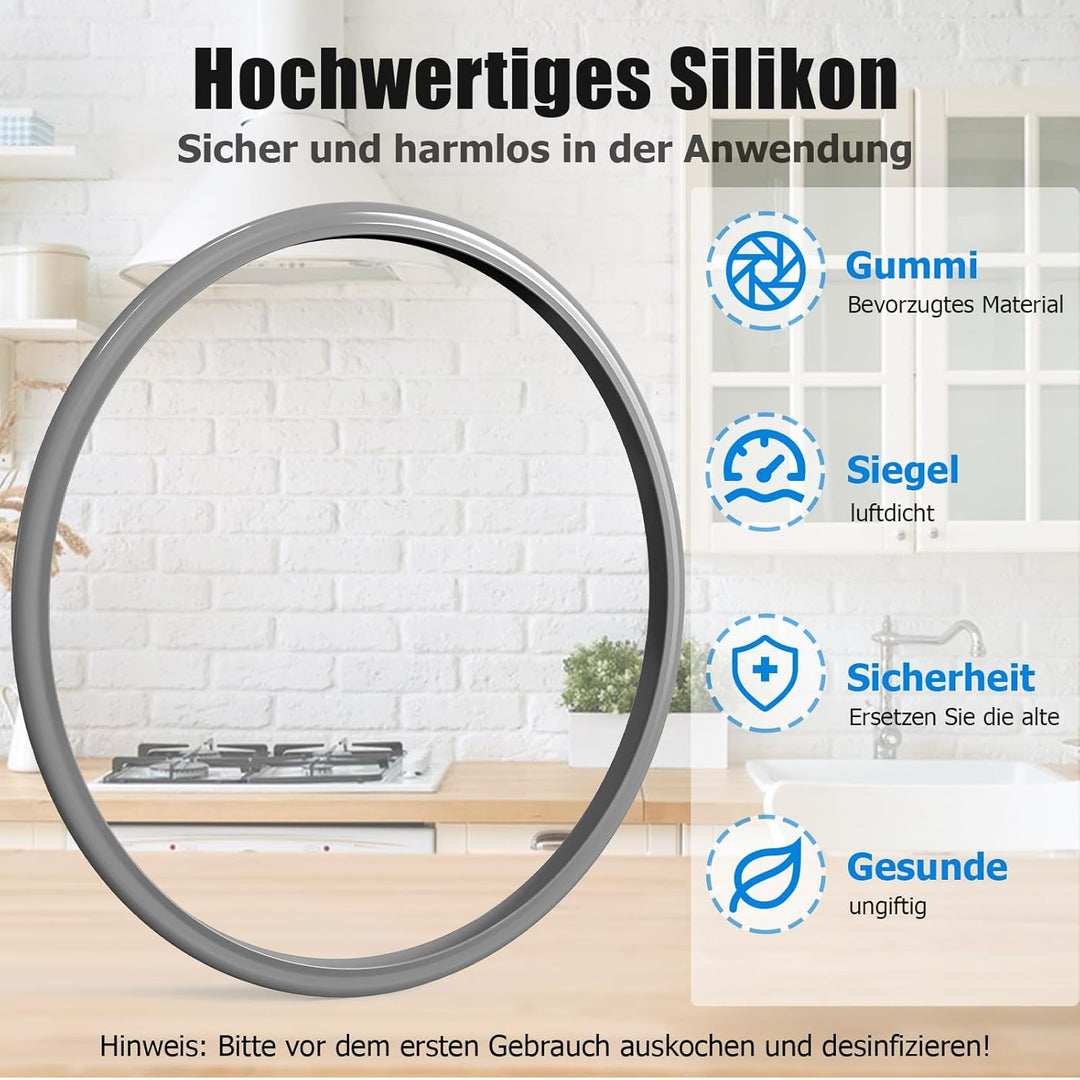 Ancable Schnellkochtopf Dichtungsring 22cm für WMF, 2 Stück Ersatzteil Dichtungsring für WMF und Sil