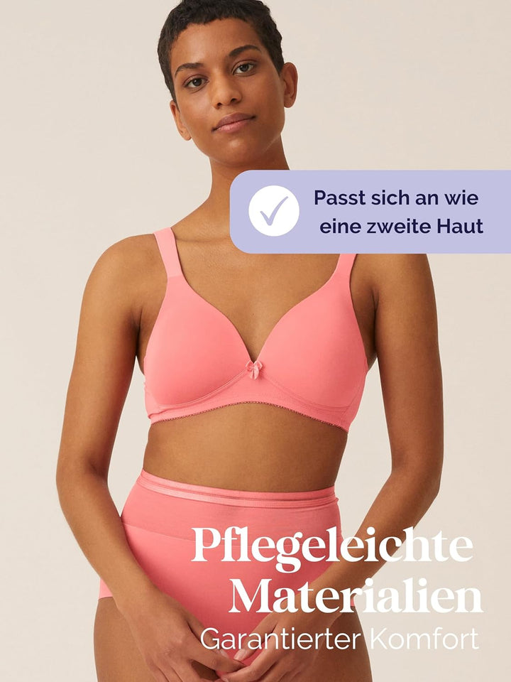 Naturana® BH Damen ohne Bügel [Cup A-D] I 100% Gepolsterte Träger I BH ohne Bügel mit nahtlosen Cups