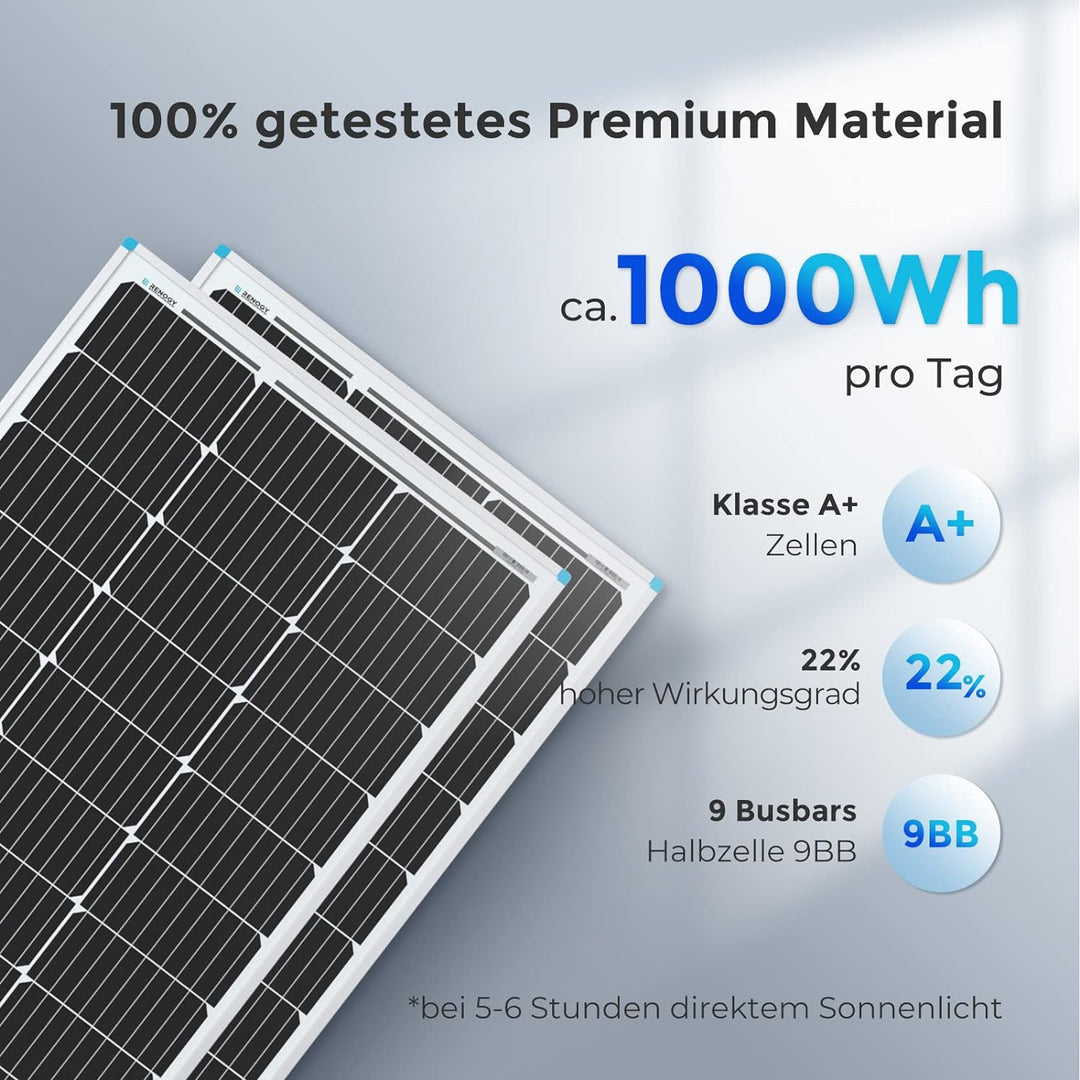 RENOGY 100W 12 Volt (schlankes Design) Solarmodul Monokristallin Solarpanel Photovoltaik Solarzelle
