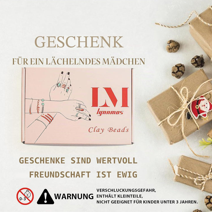 Perlen zum Auffädeln, 7200+ Stück Perlen Set, 6mm Polymer Clay Perlen für armbänder, 2 Boxen Armbänd