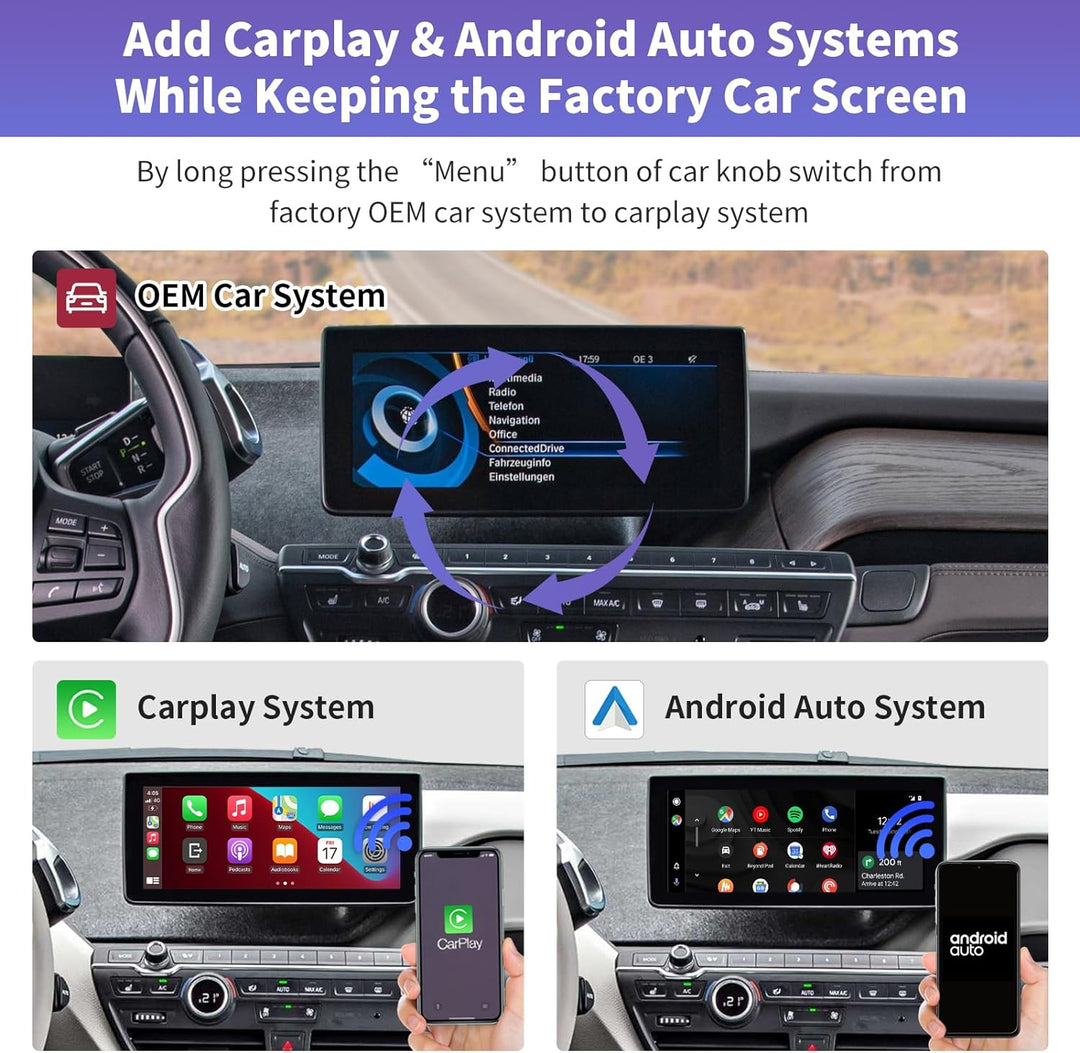 Road Top Wireless Carplay Retrofit Kit Decoder für BMW i3 I01 NBT System 2012-2017 Jahr, Unterstützu