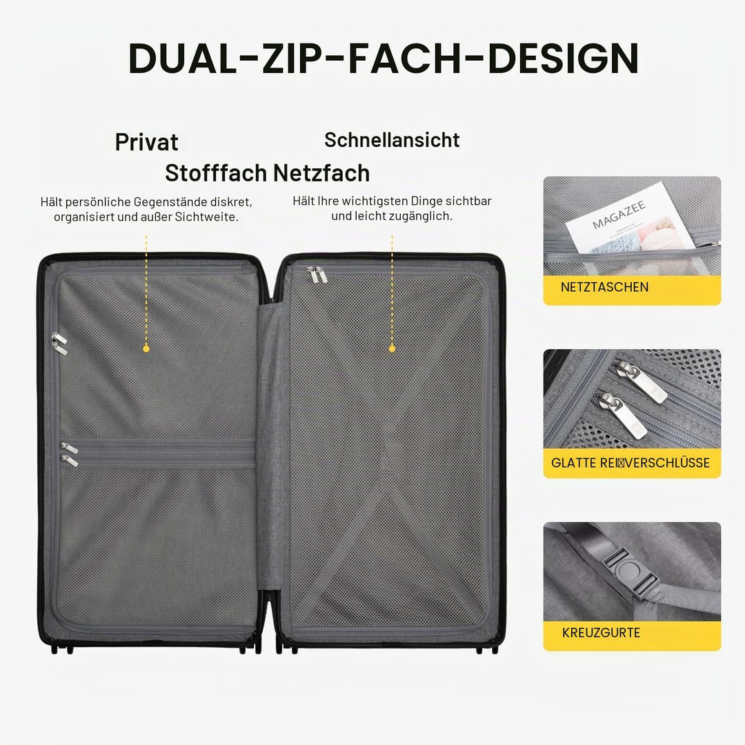 LEVEL8 Koffer Trolleys Serie strutturata Luminosa 20/24/26/28 pollici, 28 Inch, Business(74cm, 99L,B
