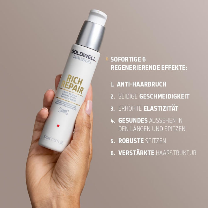 Goldwell Dualsenses Rich Repair 6 Effekte Serum, für trockenes und geschädigtes Haar, 100 ml Unparf