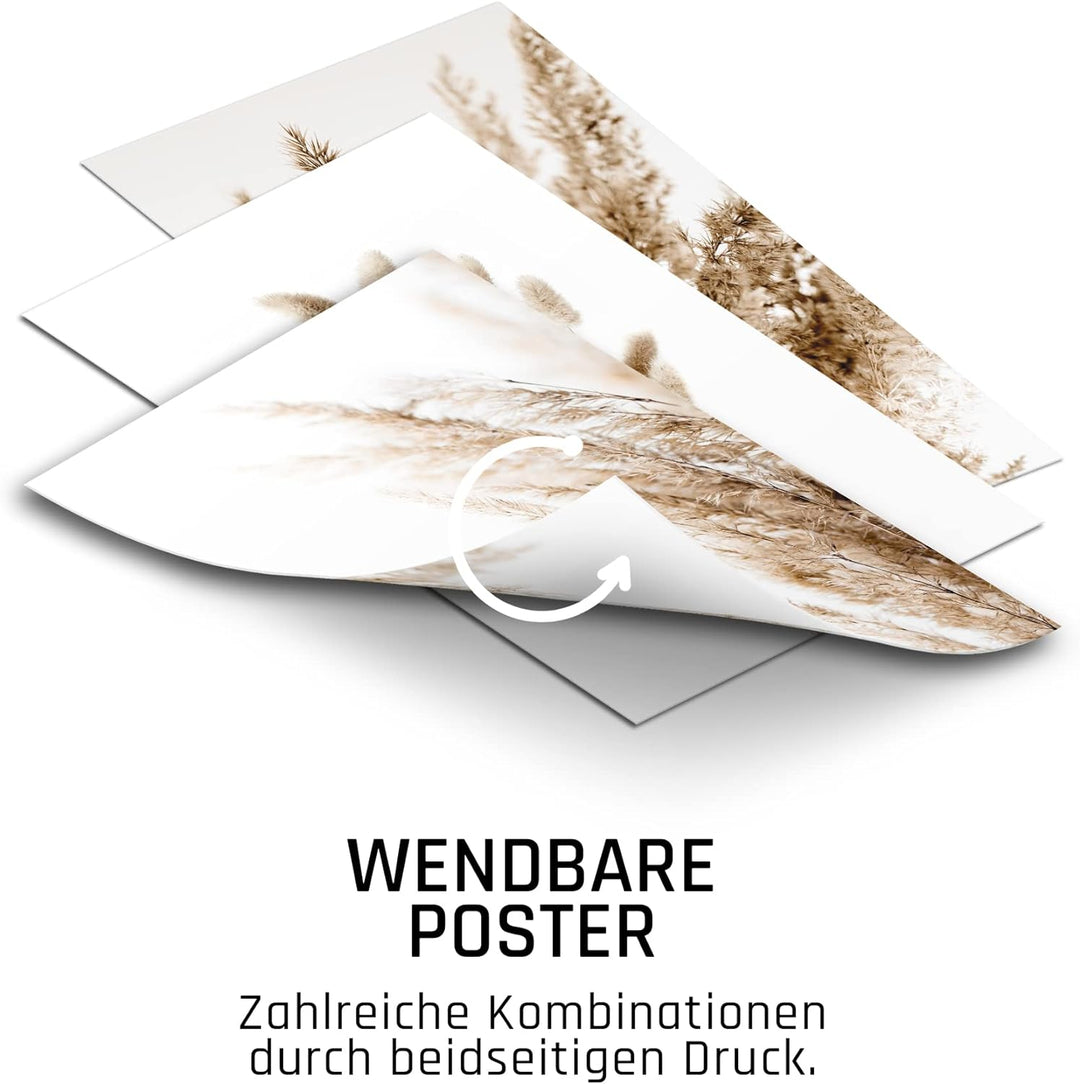 BLCKART Infinity Poster-Set Beige Love - beidseitig bedruckte Wandbilder - Premium Poster - Bilder z