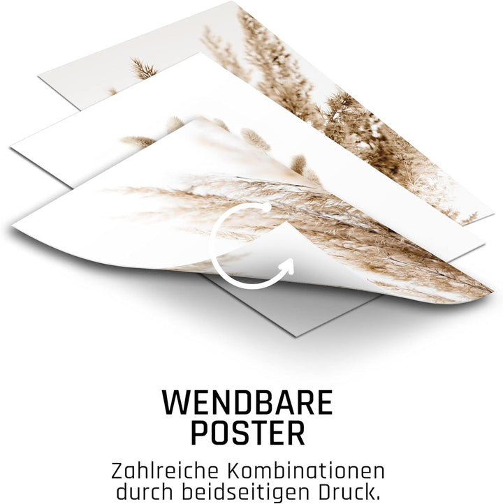 BLCKART Infinity Poster-Set Beige Love - beidseitig bedruckte Wandbilder - Premium Poster - Bilder z