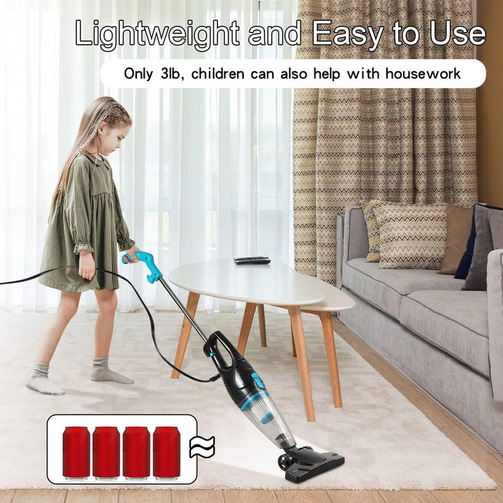 Intercleaner Staubsauger mit Kabel, starke Saugleistung 15KPa mit 400W Motor, 12-in-1 Leichter beute