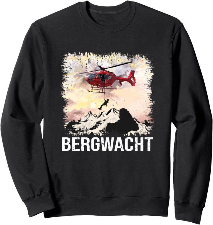 Bergwacht Bergrettung Alpine Hubschrauber Rettung Design Sweatshirt