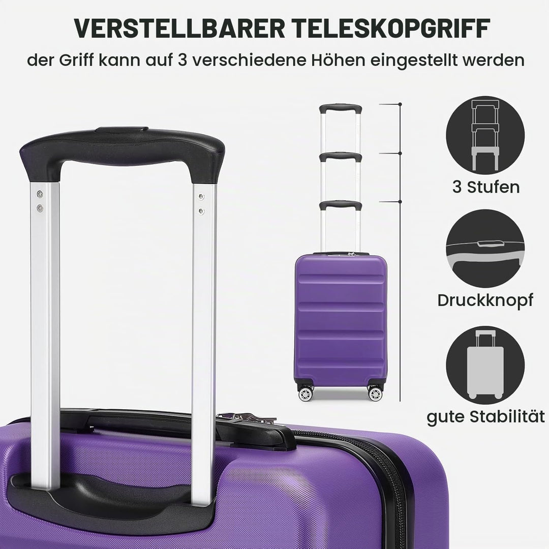 KONO Koffer Trolley Mittelgrosser Erweiterbares Hartschalenkoffer Leicht Reisekoffer mit TSA-Schloss