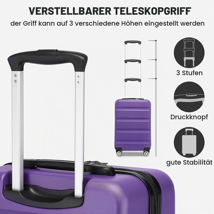 KONO Koffer Trolley Mittelgrosser Erweiterbares Hartschalenkoffer Leicht Reisekoffer mit TSA-Schloss