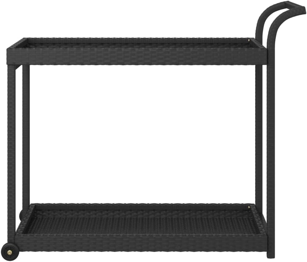 vidaXL Barwagen mit 4 Rollen Servierwagen Teewagen Küchenwagen Beistellwagen Arbeitswagen Gartenwage