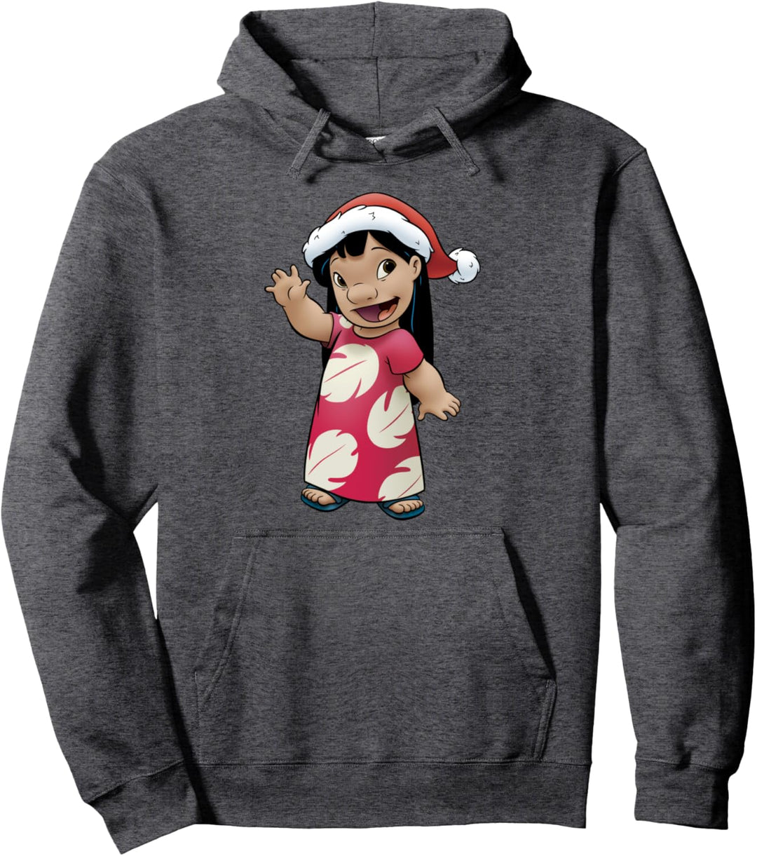 Disney Lilo & Stitch Christmas Lilo Santa Hat Portrait Pullover Hoodie