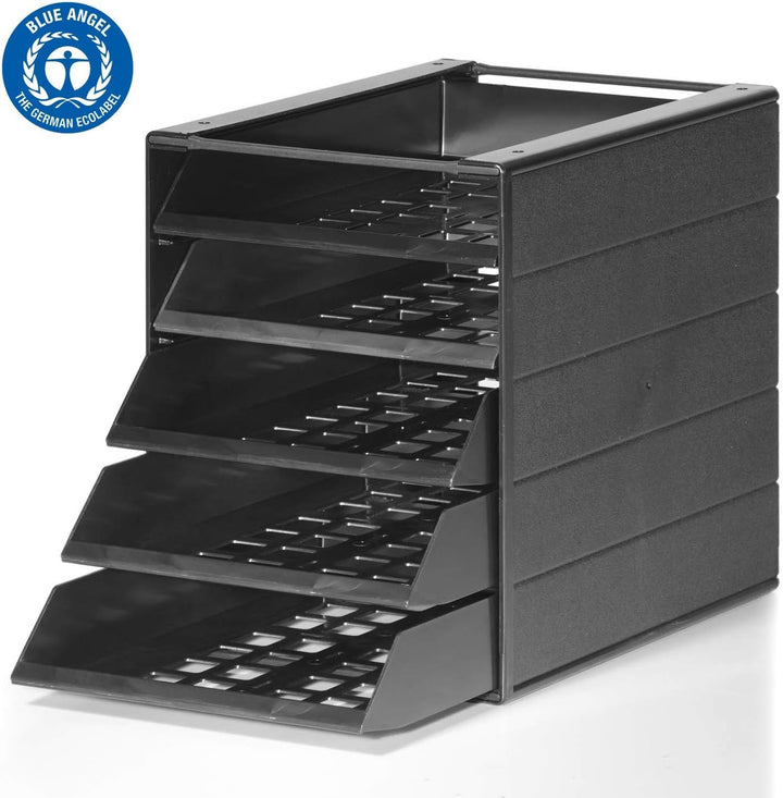 Durable Schubladenbox Idealbox Basic Blauer Engel 5 Fächer, 1 Stück, anthrazit, 1712003058 5 Schubla