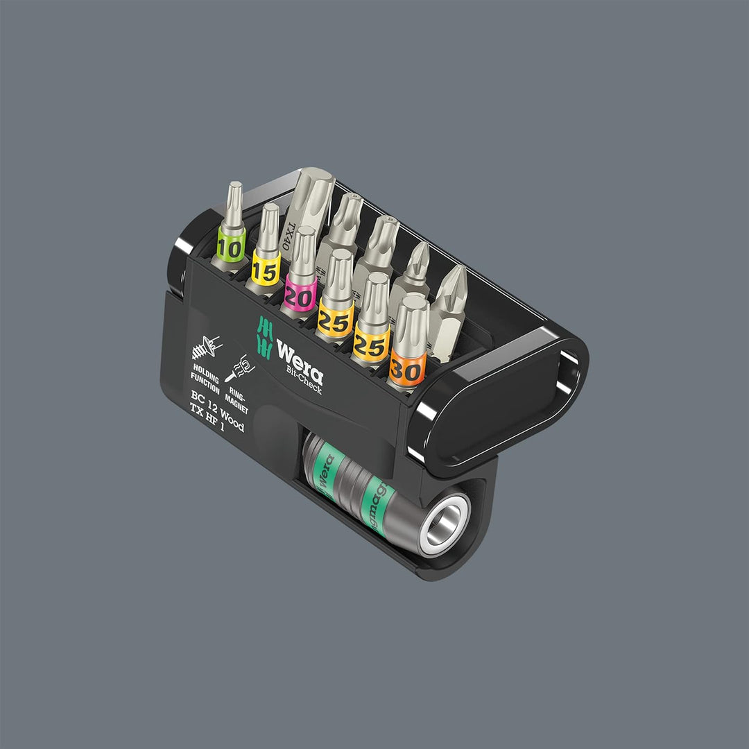 Wera - 05057435001 - Bit Sortiment, Bit-Check 12 Wood TX HF 1, 12-teilig