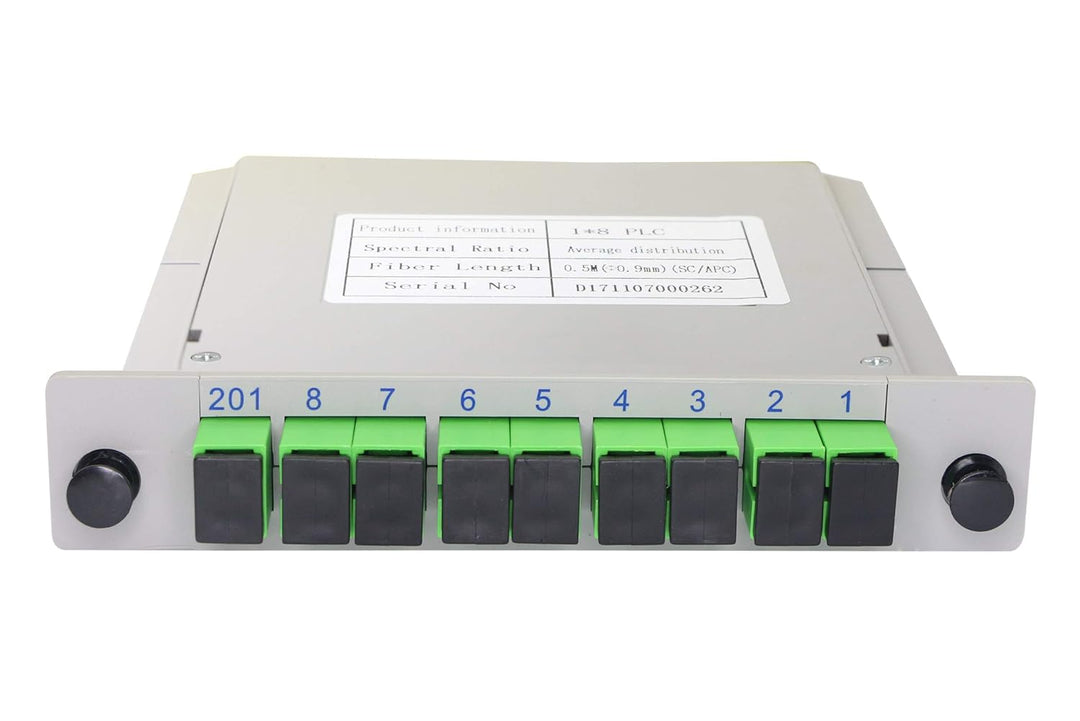 GINTOOYUN 1 x 8 Glasfaser-Splitter SC/APC Splitter Kassettenkarte Einstecken Singlemode für Hausverd