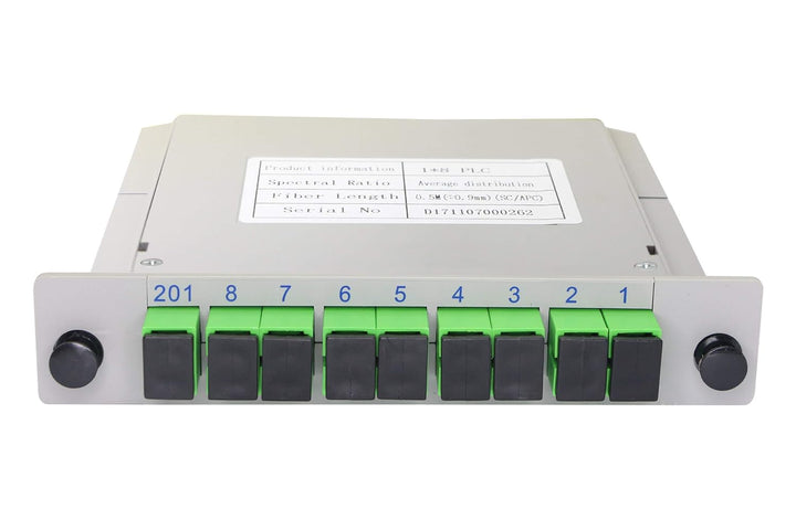GINTOOYUN 1 x 8 Glasfaser-Splitter SC/APC Splitter Kassettenkarte Einstecken Singlemode für Hausverd