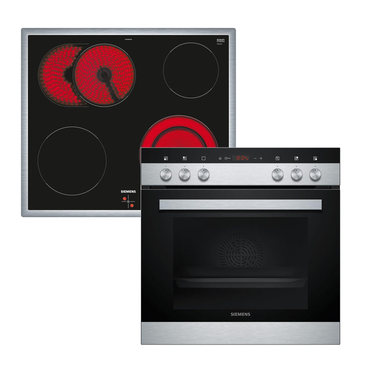 Siemens EQ110KA1Z iQ100 Herd-Glaskeramik-Kochfeld-Kombination (herdgesteuert), 59,4 cm breit, Schnel