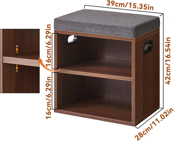 YMYNY Schuhbank mit Sitzfläche, Schuhschrank mit sitzbank, Schuhregal Klein mit Sitzbank, Sitzbank m
