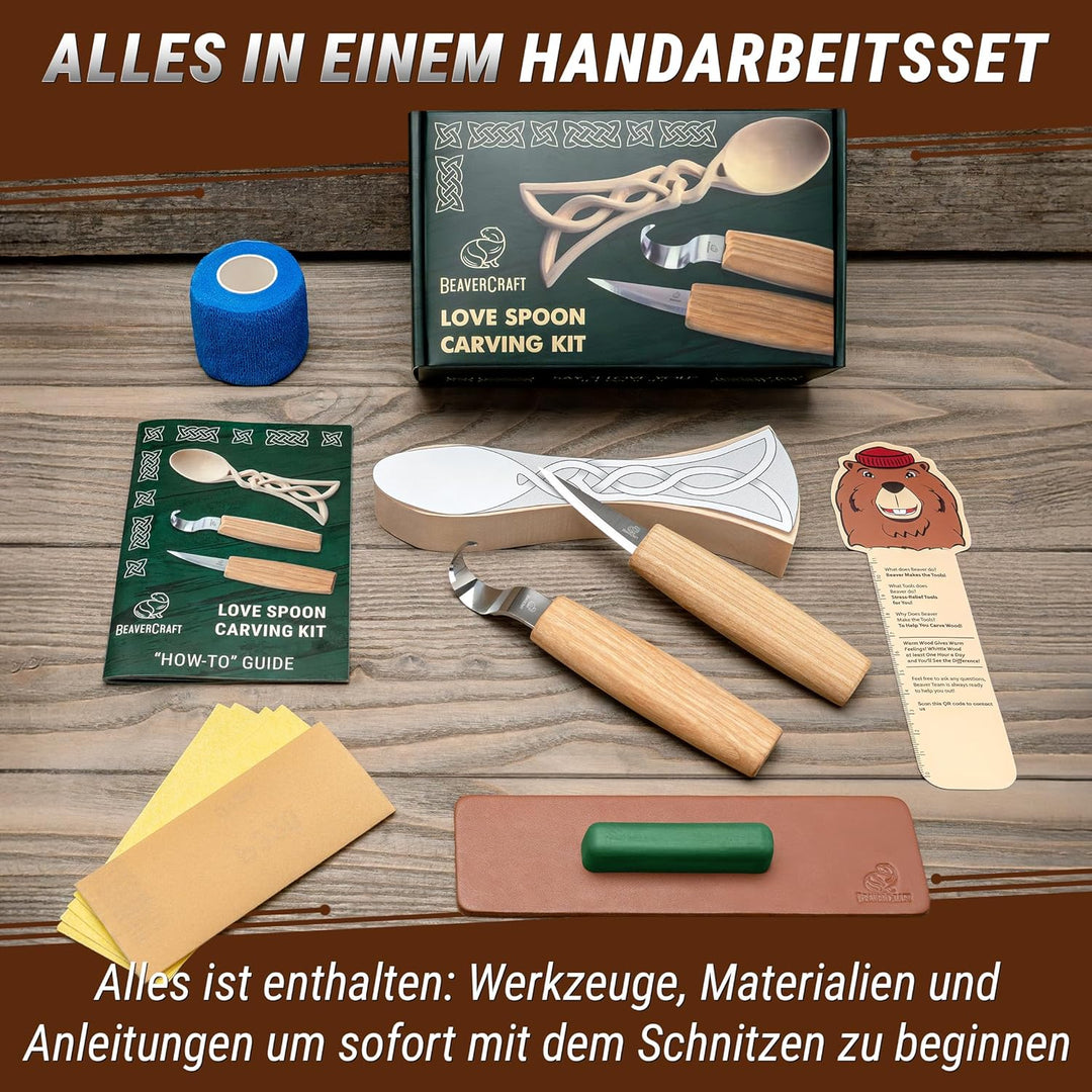 BeaverCraft - Löffelschnitzset für Anfänger DIY04 - Holzschnitzerei Schnitzel Hobby Kit für Erwachse