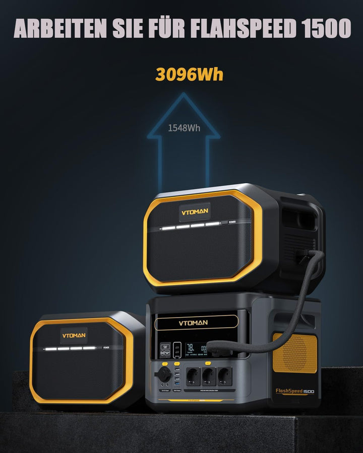 VTOMAN FlashSpeed 1500 Zusätzlicher Batterie 1548Wh - für FlashSpeed 1500/FlashSpeed 1000 Tragbare P