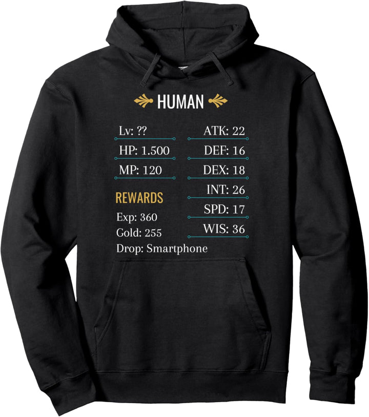 Jrpg RPG menschliche Gamer Statistiken Pullover Hoodie