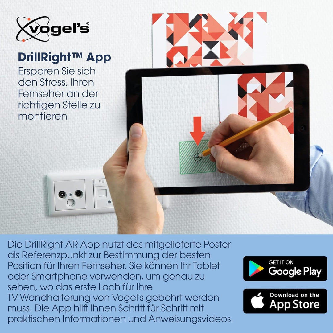 Vogel's Comfort TVM 3205 Hochwertige Flache TV-Wandhalterung für 19-50 Zoll Fernseher | Bis 30 kg |
