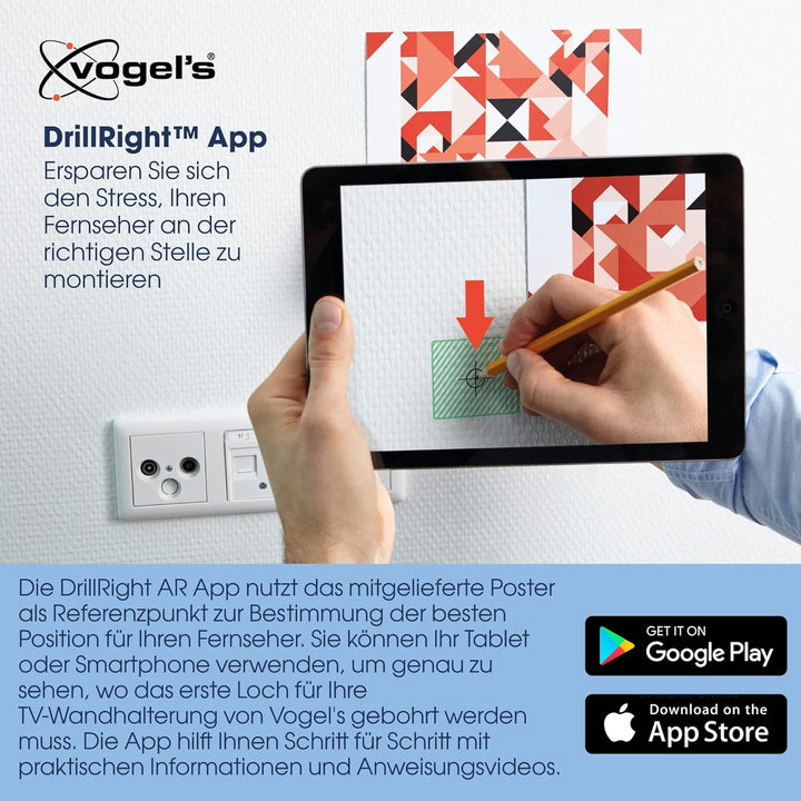 Vogel's Comfort TVM 3605 Hochwertige Flache TV-Wandhalterung für 40-100 Zoll Fernseher | Bis 75 kg |