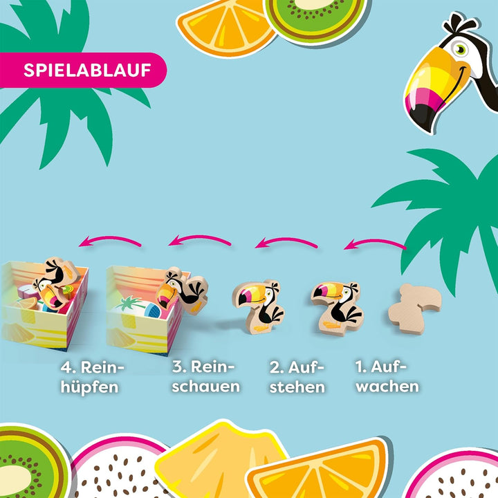 HABA Obstgarten Tropical – Tropisches Sammelspiel für Kinder ab 3 Jahren – Familienspiel rund um Frü