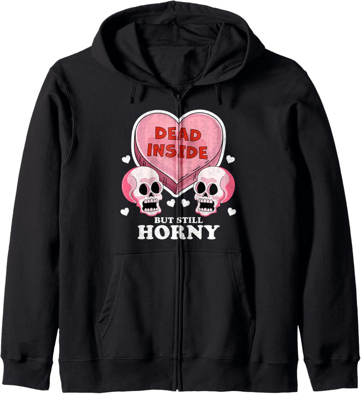 Innen tot, aber immer noch geil lustig Valentinstag Skull Heat Kapuzenjacke