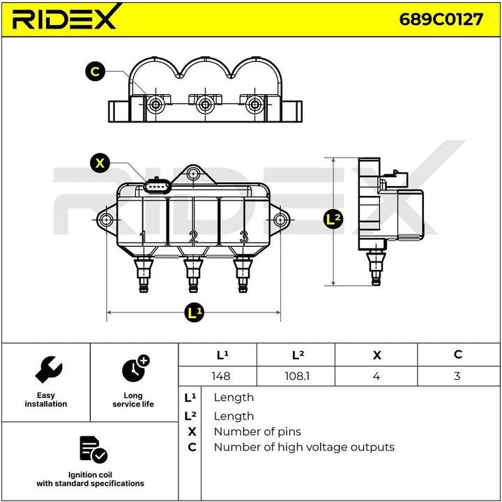 RIDEX 689C0127 Zündspule