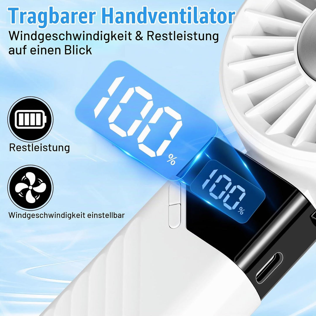 Feebee Handventilator,USB Ventilator Leise Klein Mini Ventilator Tragbarer Tischventilatoren Akku mi