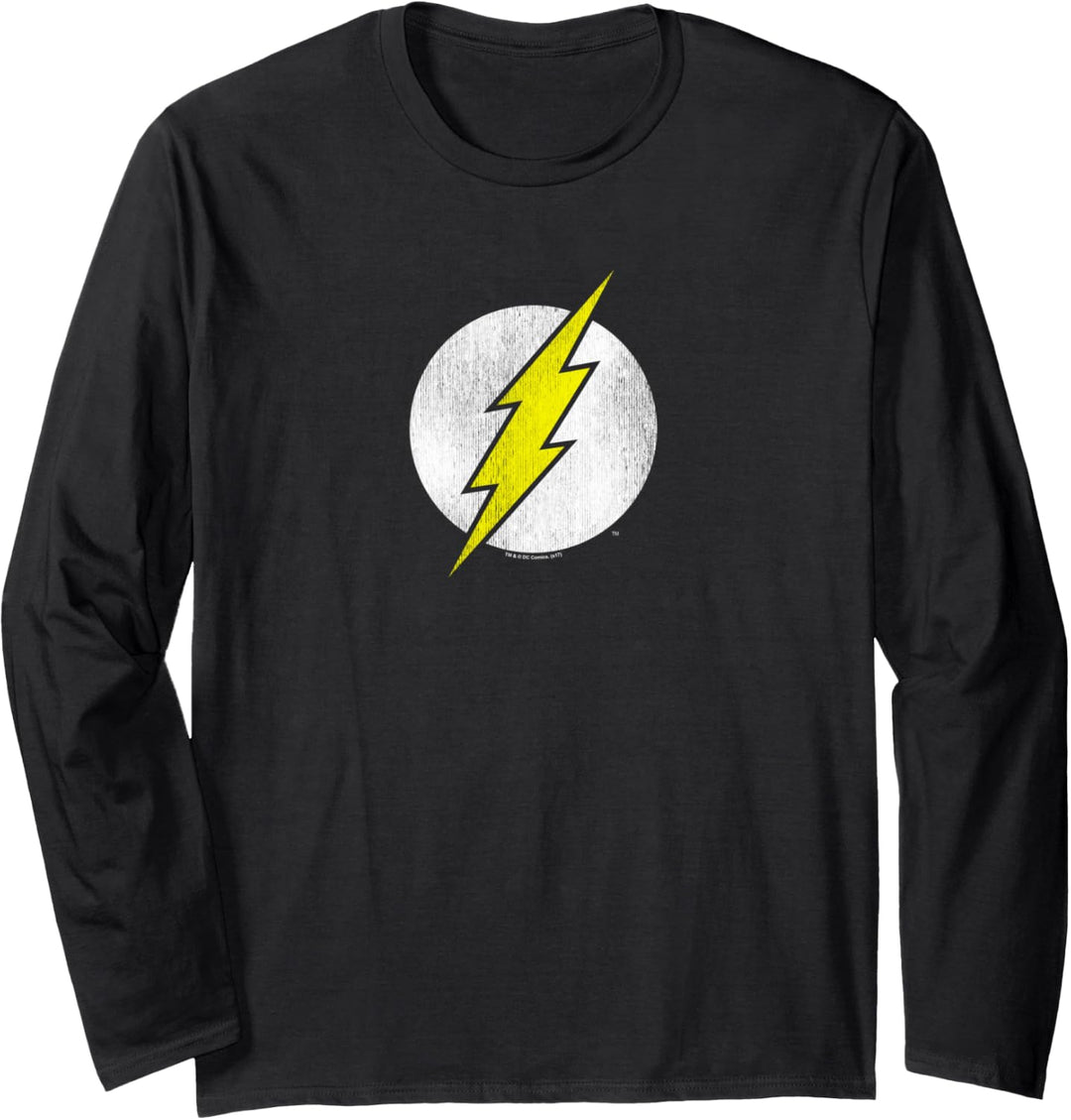 The Flash Flash Logo Distressed Langarmshirt
