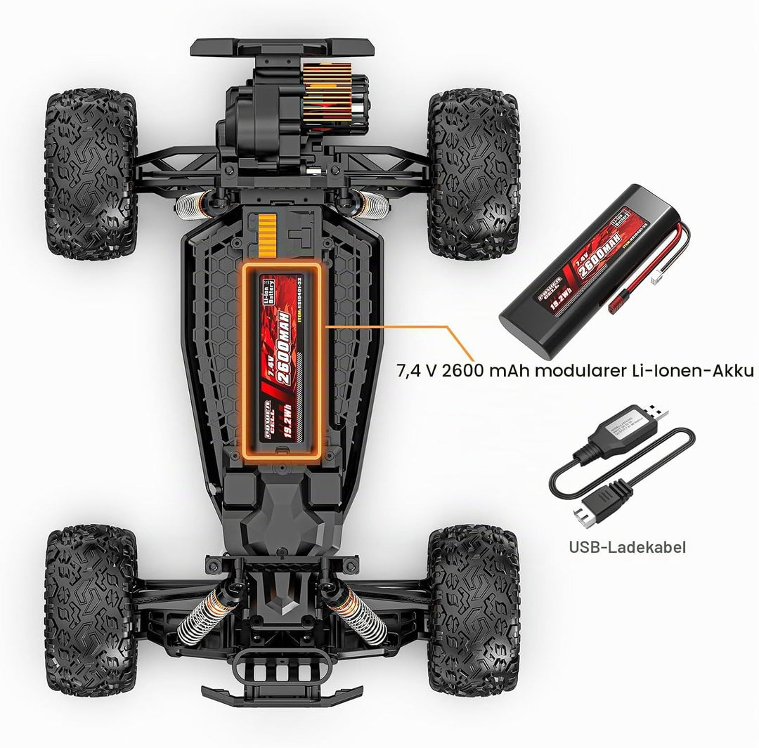RC Car Upgrade Accessories, 2S 7.4V 2600mAh Lithium-ion Battery, Spare Parts RC Battery for 1/10 HS1