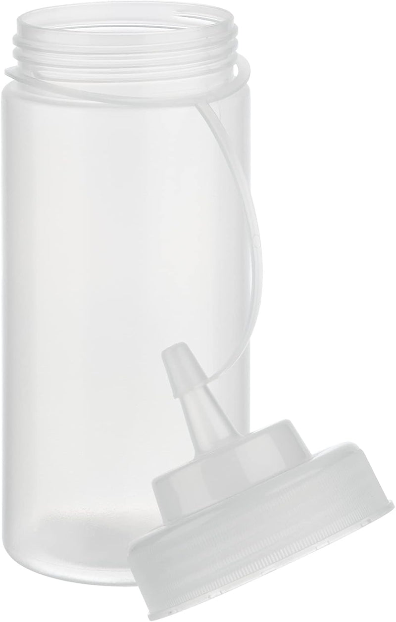 APS Quetschflasche, 6er Set Ø 7 cm, H: 20 cm, 490 ml Polyethylen, transparent mit Schraubdeckel mit