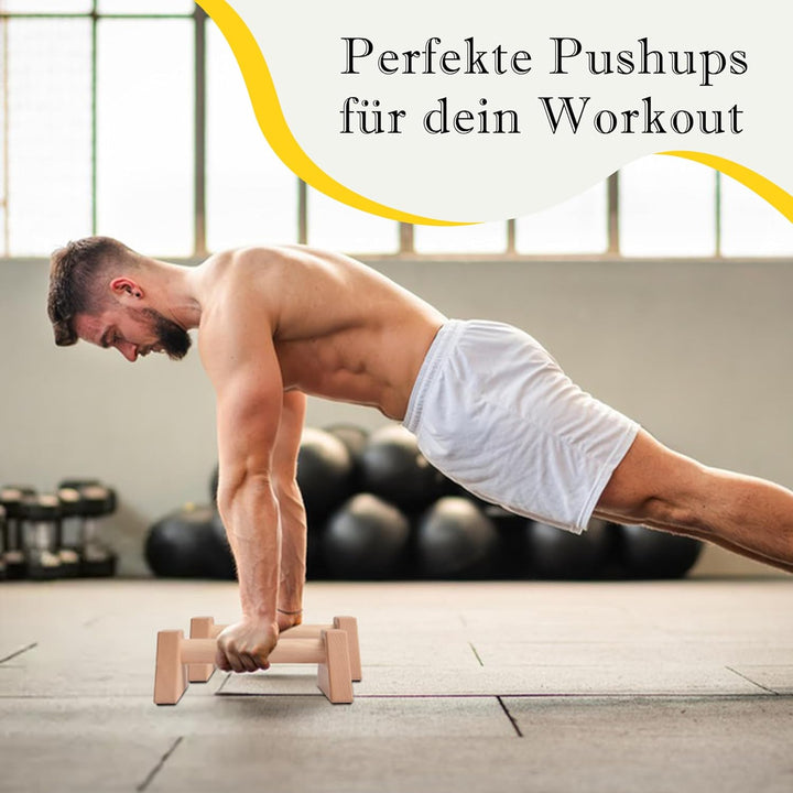 Liegestützgriffe 2 Push Up Bars Holz Parallettes gelenkschonende Liegestützgriffe Calisthenics Equip